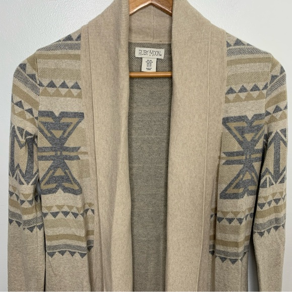 Ruby Moon Size XS Open Front Cardigan Southwestern Boho Yellowstone Has Pockets - Picture 3 of 11